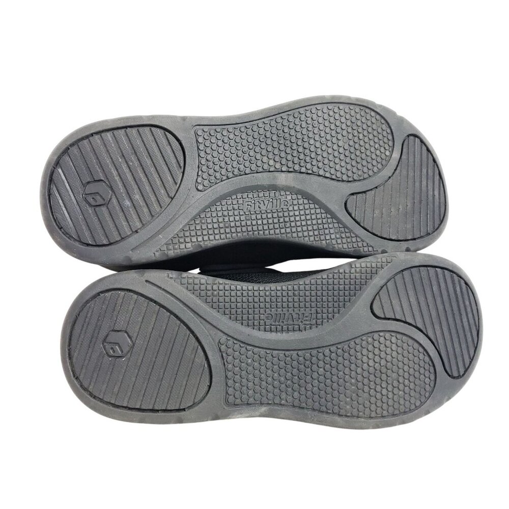 FitVille Womens Size 9.5 Wide Black Diabetic Comfort Slip-On Shoes - Picture 8 of 10